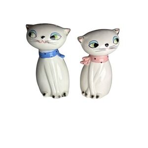 1961 Holt Howard Salt Pepper Shakers Japan Kitty Set Non Working Squeaker